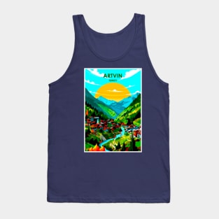 Artvin Turkey Vintage Advertising Travel Print Tank Top